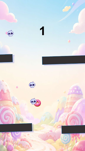 Donut bouncing past skulls